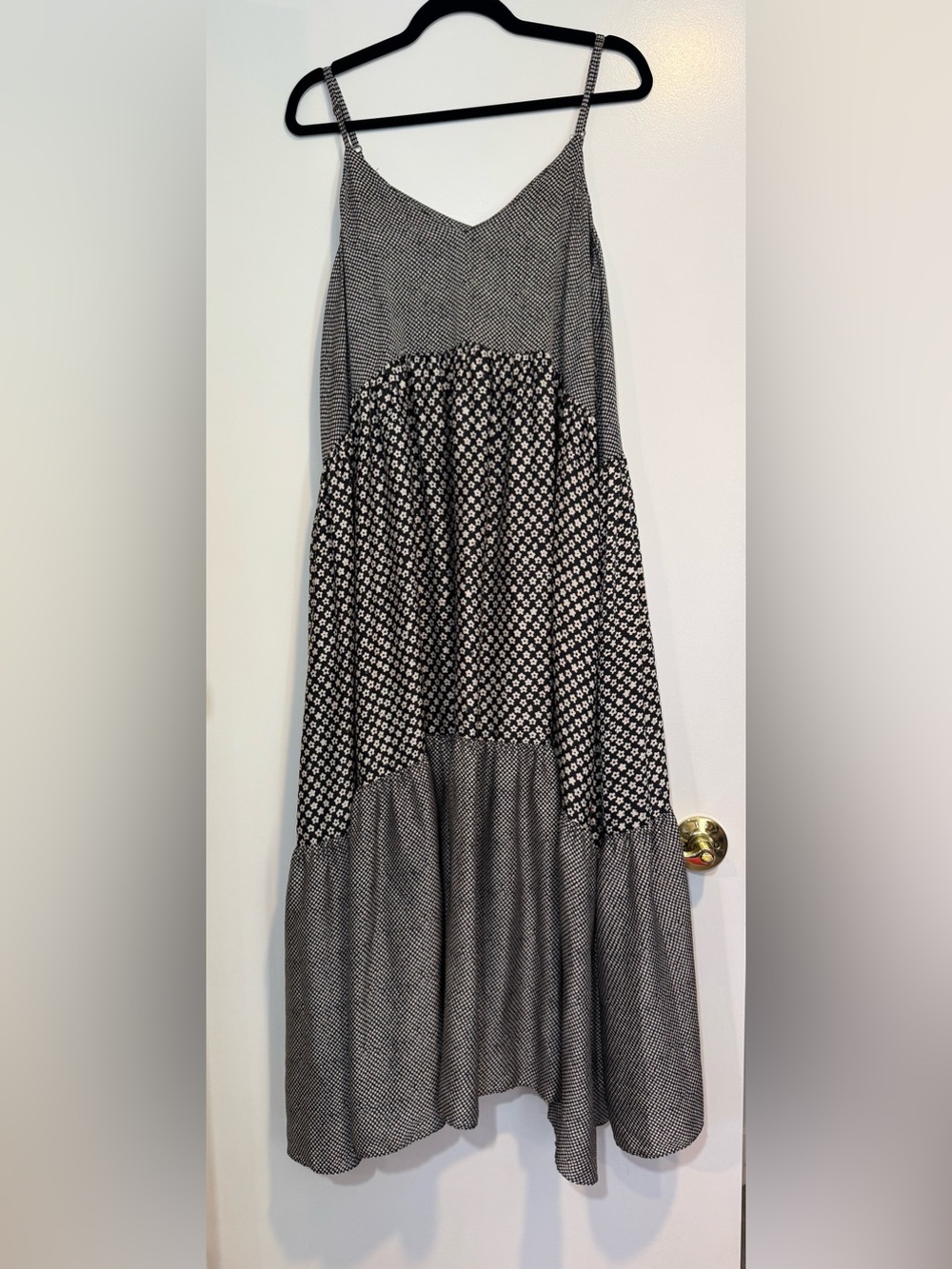 HATCH Collection The Short Ricky Slip Dress Mixed Print Black White S 1